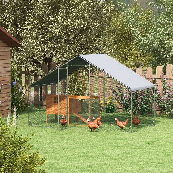 Premium Galvanized Chicken Run with Cover - Keep Your Chickens Safe and Happy Outdoors