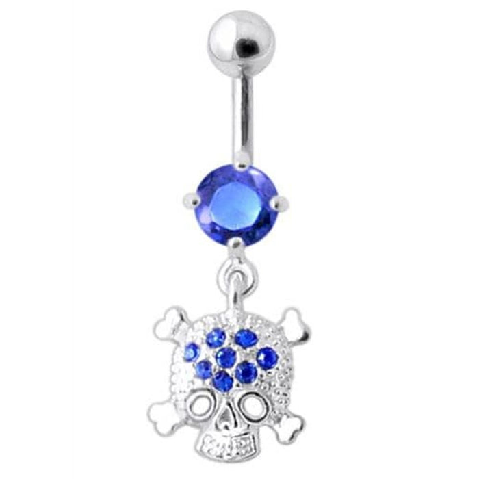 Jeweled Skull Navel Belly Ring