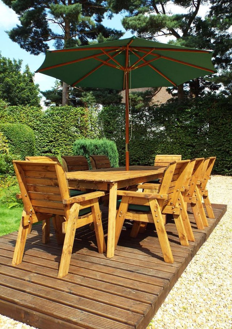 Premium Outdoor Dining Set: Eight Seater Rect Table + Armchairs