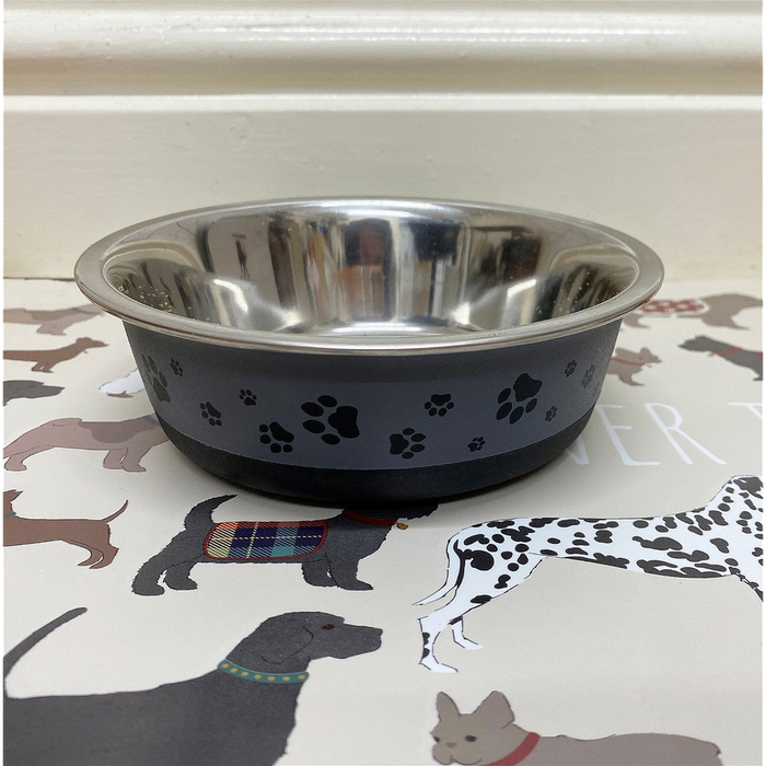 Pawfect Non-Slip Pet Bowl, 0.5L Grey Stainless Steel