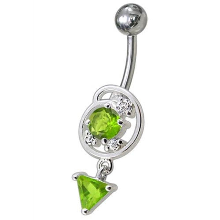 Silver Fancy Dangling Belly Navel Ring