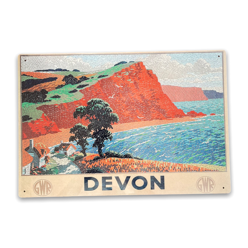 Authentic Vintage Metal Sign - Great Western Railway, Devon