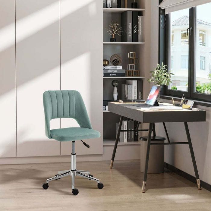 Luxurious Velvet Swivel Office Chair - Green - High Back - Comfortable - 120kg Capacity