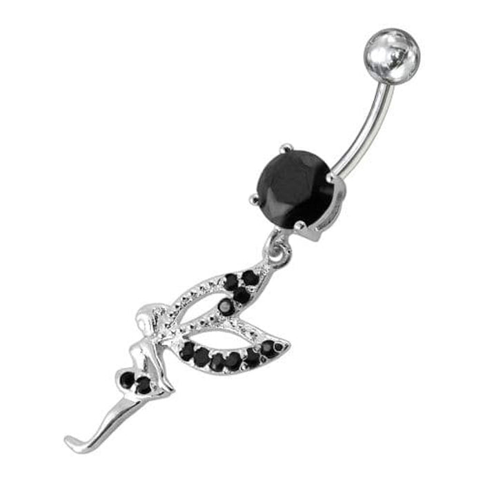 Fancy Angel shaped Dangling jeweled Belly Ring