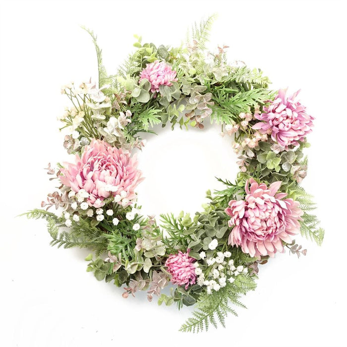 Large Luxury Pink Floral Wreath - 45cm - Best Quality - Door Decor - Natural Woven Base - Matching Garland Available