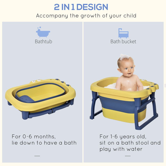 Foldable Baby Bathtub for Newborns - Yellow