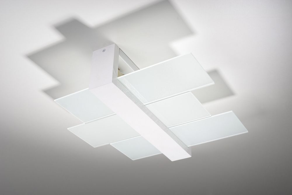 Ceiling Lamp FENIKS 2: White Wood/Glass Modern E27 - Loft Design, Scandinavian & Ultra-Modern - High Quality