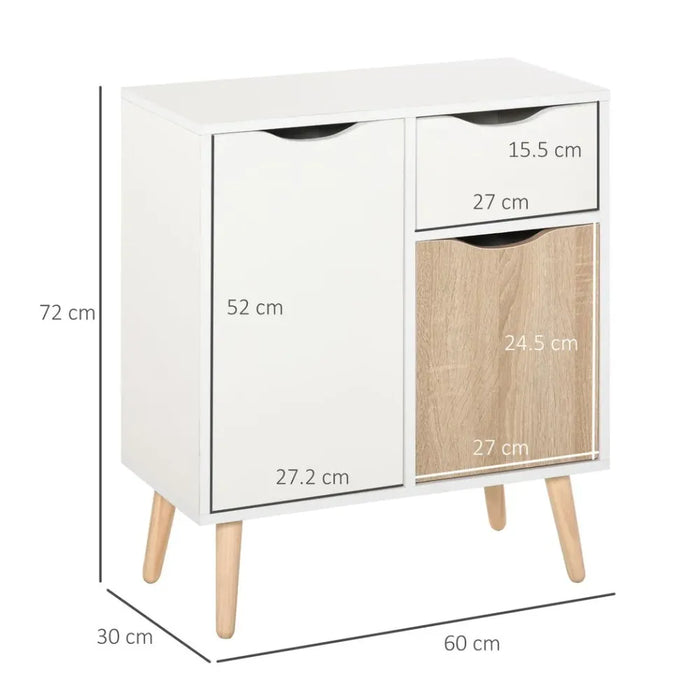 White Storage Cupboard w/ Drawer - Bedroom & Living Room - High Quality & Stylish Design