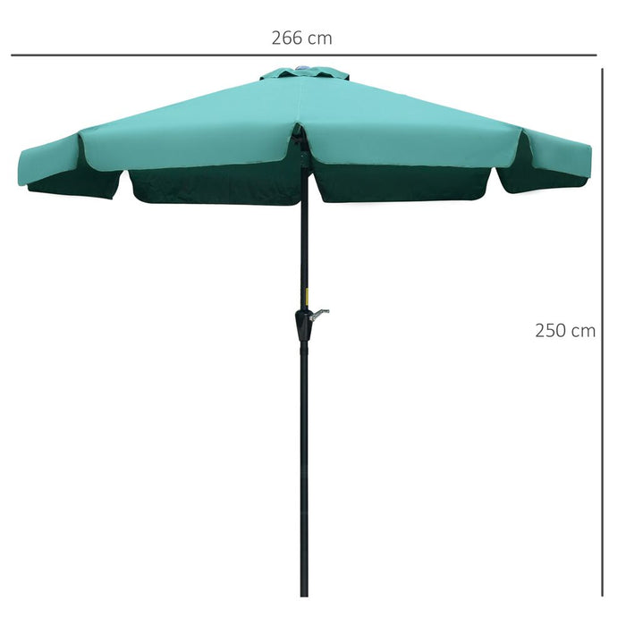 Premium 2.66m Patio Umbrella - Top-Quality Garden Shade, Green - Buy with Confidence!