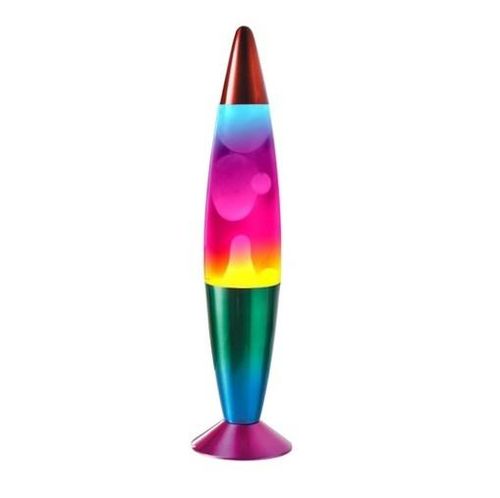 Global Gizmos 16 Inches Tall Rainbow Liquid  Lava Lamp- 55149