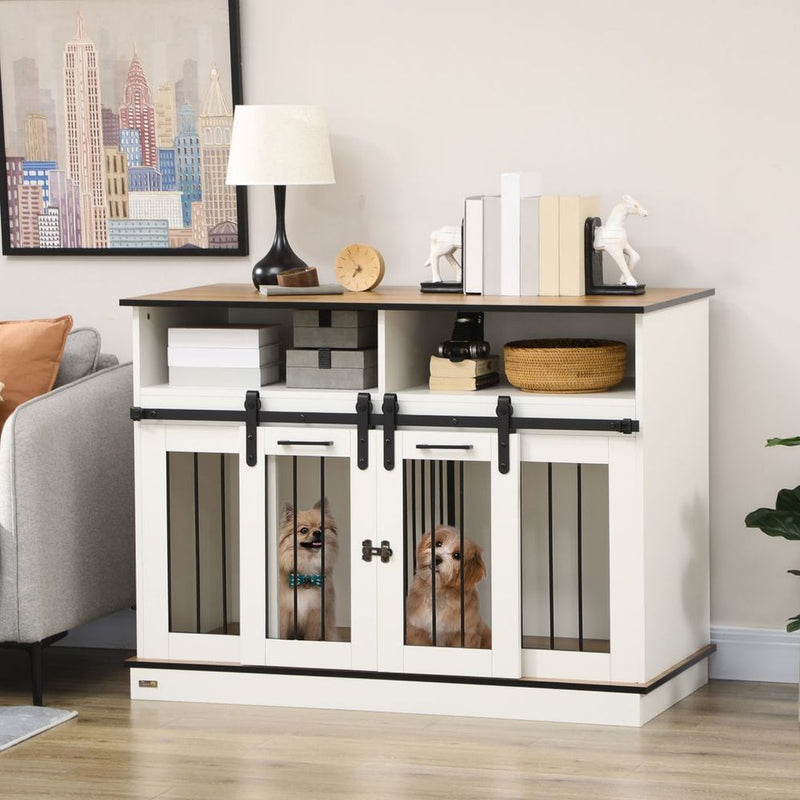 Stylish & Versatile Dog Crate Furniture: For Small & Large Dogs with Movable Divider