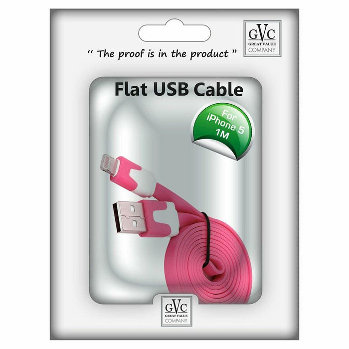 High-Quality Tangle-Free Pink USB to 8 Pin Cable - 1m Length - Sync & Charge All Devices