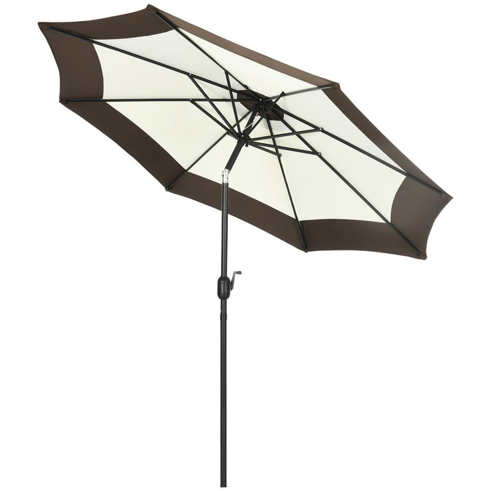 Outsunny 2.7m Garden Umbrella, 8 Ribs, Tilt & Crank, High Quality