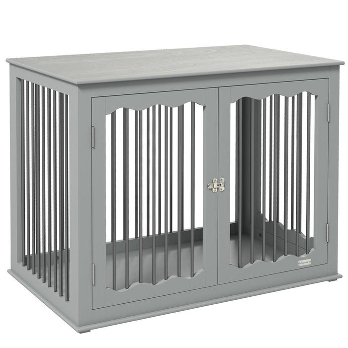 PawHut Dog Crate: End Table with Locks and Latches for Large Dogs