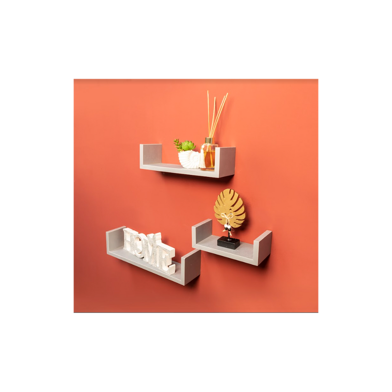 U OAK Floating Wall Shelf Set - High Quality - 3 Sizes - Easy Installation