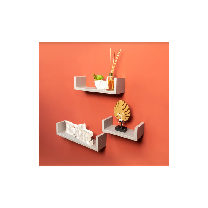 U OAK Floating Wall Shelf Set - High Quality - 3 Sizes - Easy Installation