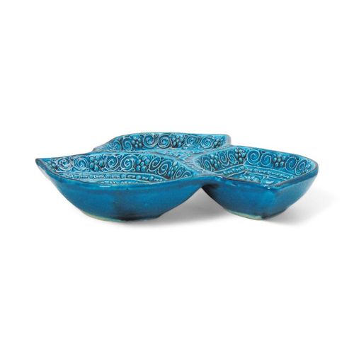 3-in-1 Leaves, Green Snack and Dip Bowl, Divided Servings