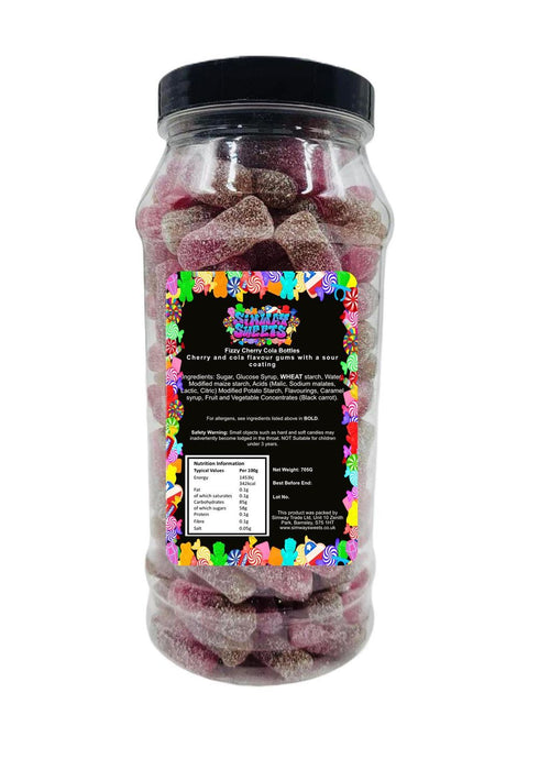 Delicious Fizzy Cherry Cola Bottles - Retro Sweets - Gift Jar