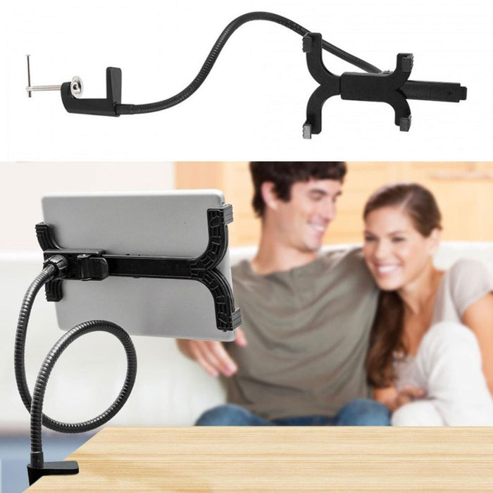 AQ 360 Aluminium Alloy Rotating Tablet Holder - Black | Adjustable Gooseneck | High Quality