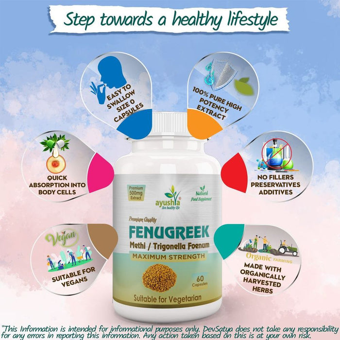 Fenugreek Capsule - High-Quality, Ancient Herbal Supplement for Health Benefits - Boost Immunity, Improve Digestion & More