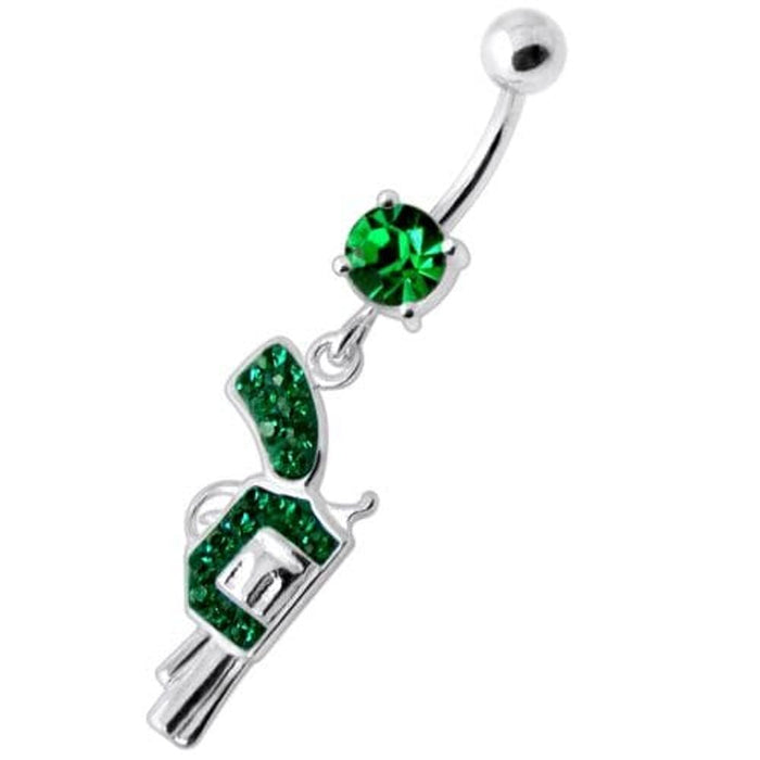 Multi Jeweled Dangling Gun Navel bar