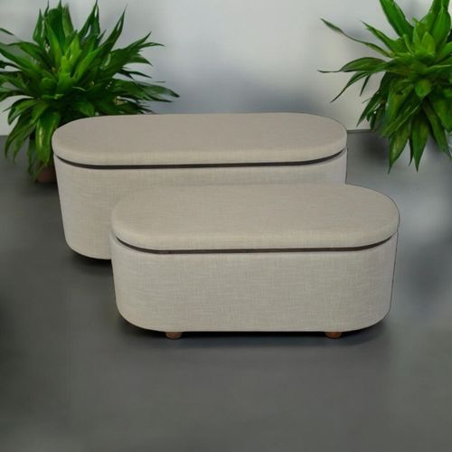 110/90CM SET 2 WOODEN OTTOMAN