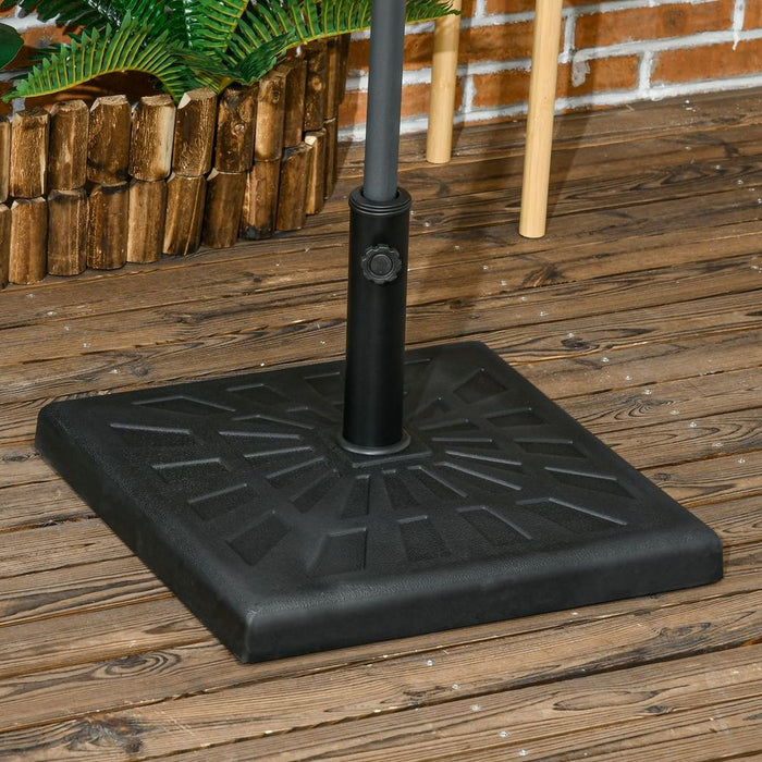 Outsunny 19kg Square Resin Garden Parasol Base for Poles 32/38/48mm - Guaranteed Stability