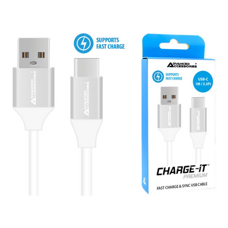 AA CHARGE-IT Premium USB-C Cable - Fast Charge - 1m - White