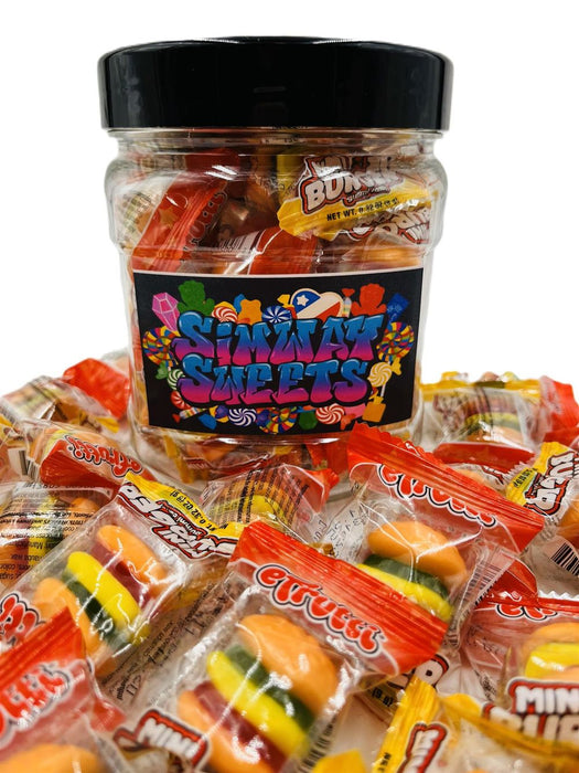 Premium Efrutti Burger Jar: Fruit Flavour Gummies in a Gift Jar – Imported from the USA, Date Assured – 385g, 30 Individually Wrapped Pieces