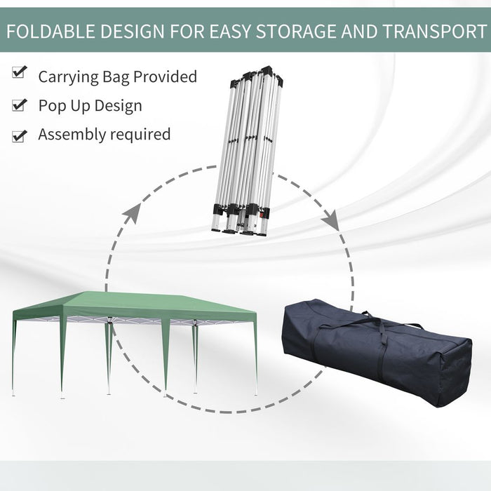 Pop Up Gazebo, Double Roof Foldable Canopy Tent, Green Heavy Duty