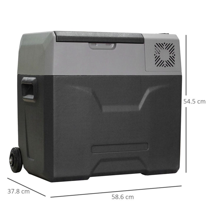 HOMCOM Car Refrigerator, Portable 12/24V Compressor Fridge Freezer, Electric Cooler Box Down to -20℃ for Camping, (50 L)