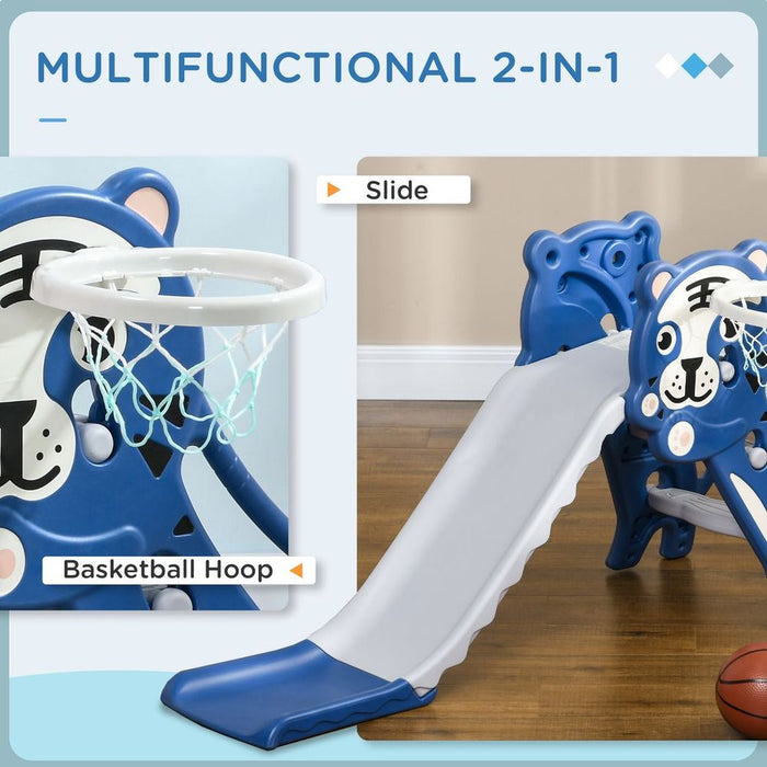 AIYAPLAY Kids Slide with Basketball Hoop, Basketball, for Ages 18-36 Months