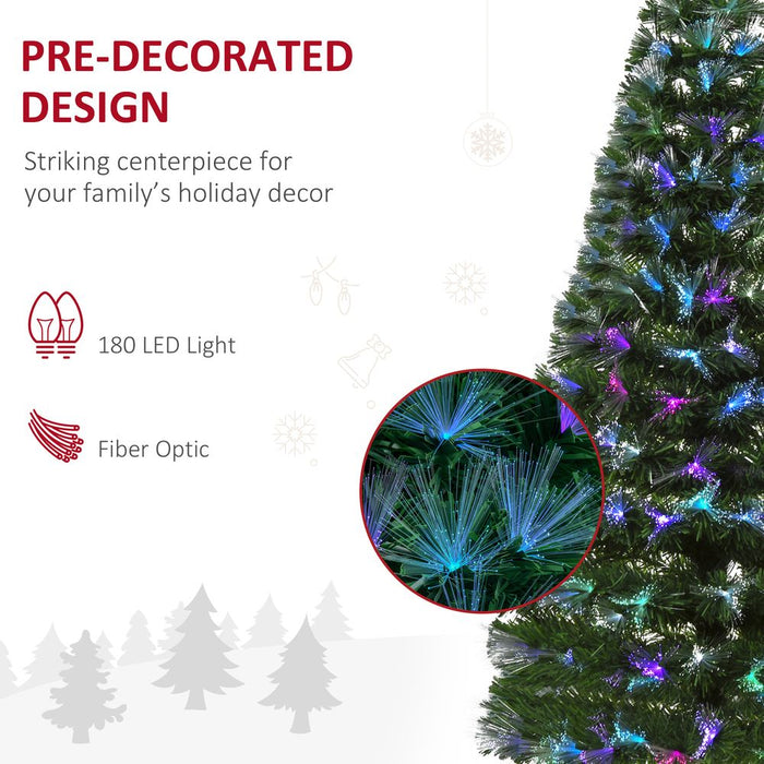 5FT Multicoloured Artificial Christmas Tree Fibre Optic Lights Star Holder