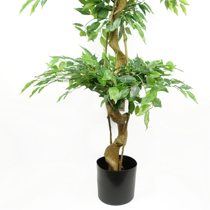 180cm Artificial Twisted Trunk Fruticosa Ficus Tree Triple Ball Topiary 1984 Leaves