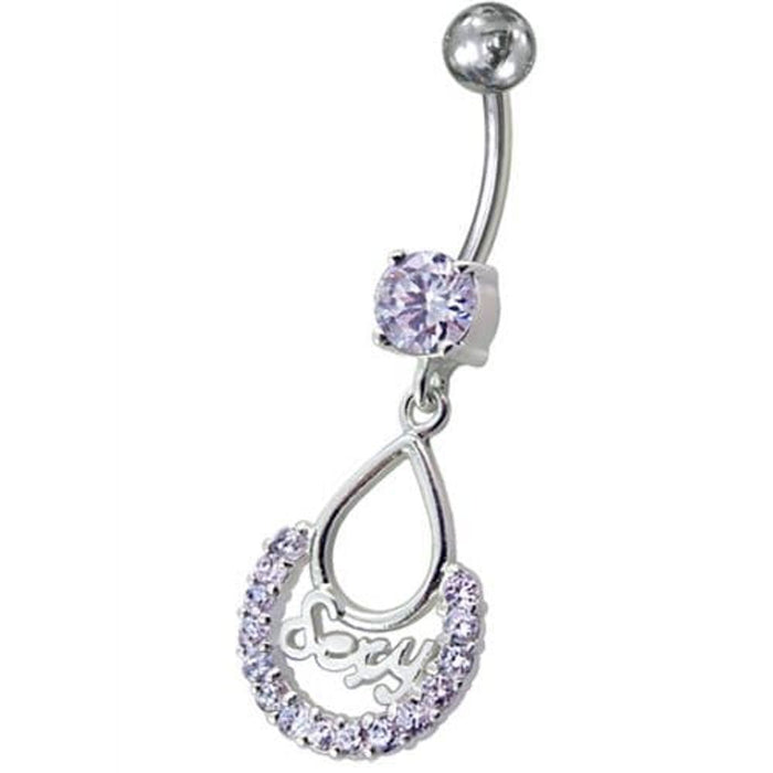 Fancy Silver SEXY Dangling Belly Navel Body Jewelry Ring