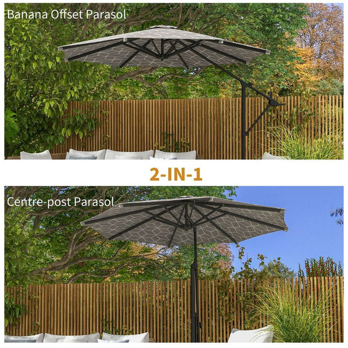 Premium 2-in-1 Cantilever & Market Parasol - 360° Rotation, High-Quality Steel Frame