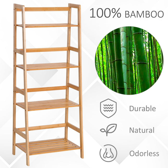 Bookshelf, 4-Tier,Bamboo, 48Lx30Wx119H