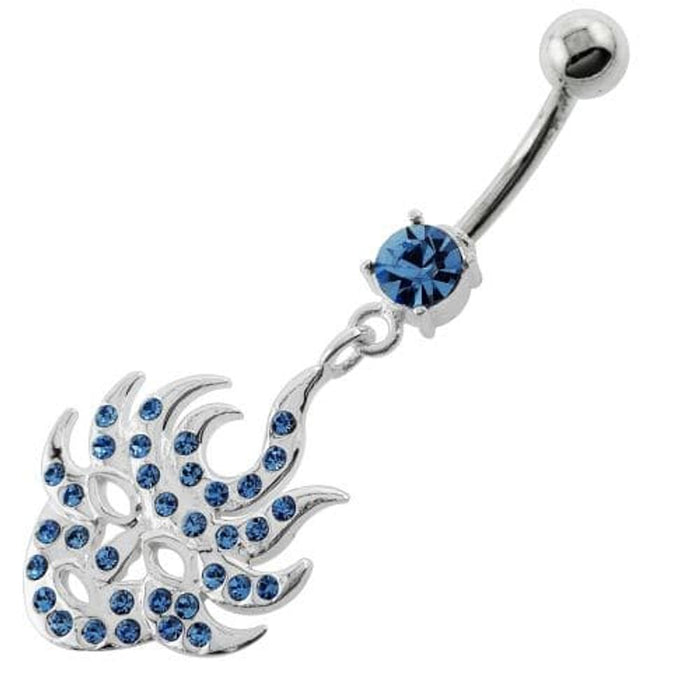 Multi Jeweled Burning Mask Belly Button Ring