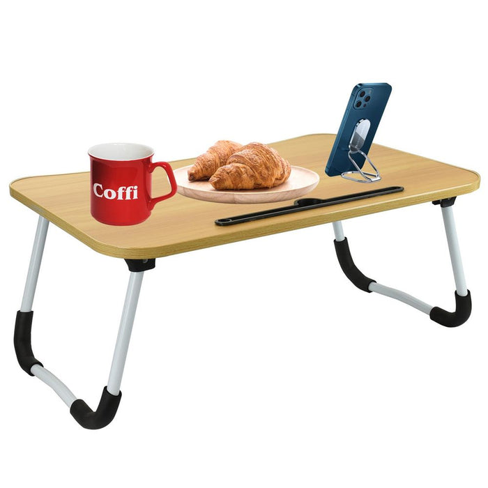 Premium ASAB Bed Table Walnut - Multipurpose Laptop Desk, Writing Table, Picnic Table, Non-Slip Design, Portable