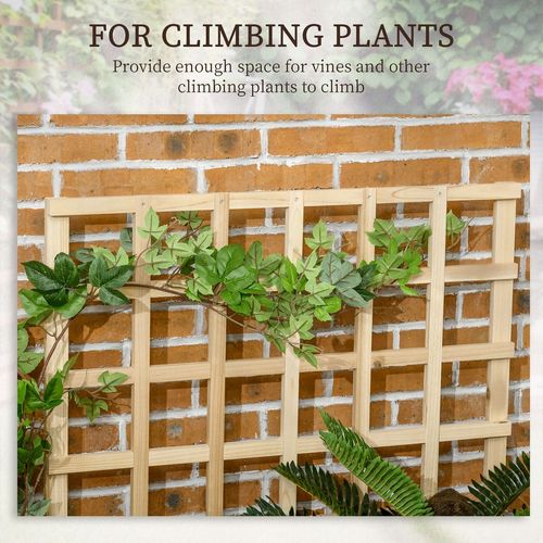 Outsunny 3 Tier Wooden Garden Planters with Trellis for Vine Climbing Plants