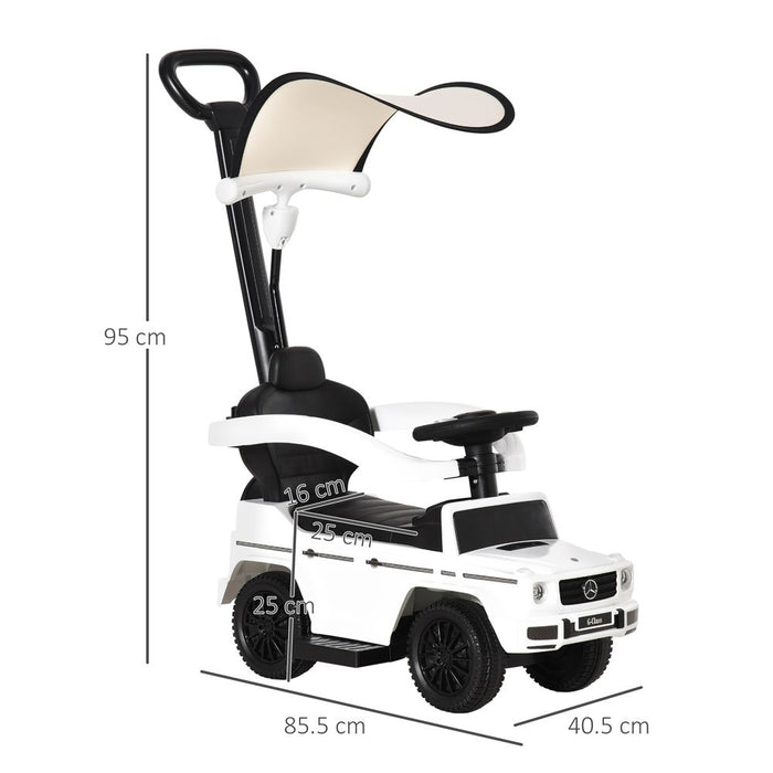 Benz G350 Ride-on Sliding Car Floor Slider Stroller Kids Vehicle, White HOMCOM