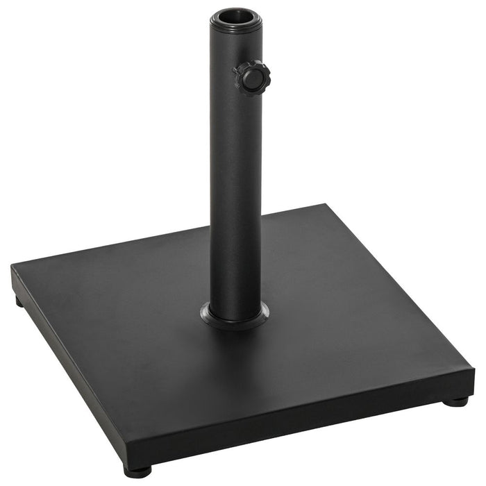 Premium Heavy Duty Black Square Parasol Base - Weatherproof, Easy Assembly, Fits Multiple Pole Sizes