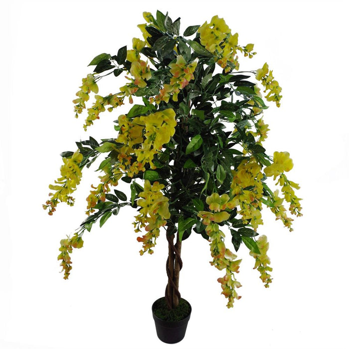 Captivating 120cm Artificial Yellow Wisteria Tree - Premium Quality, Realistic Design for Stunning Décor