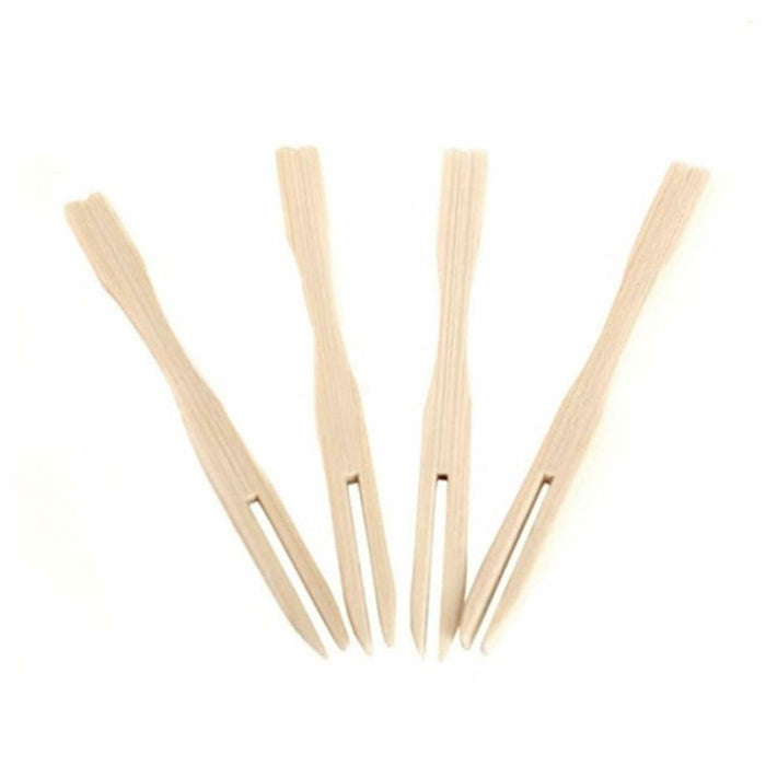 Premium Quality 50-Pack Eco-Friendly Bamboo Skewer Forks - Ideal for BBQs, Parties, and More