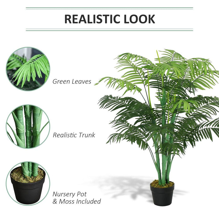 Premium Quality Artificial Palm Tree - 18 Leaves, Fake Tropical Plant 125cm