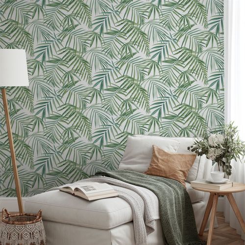 Palm Leaves Green sw12 wallpaper