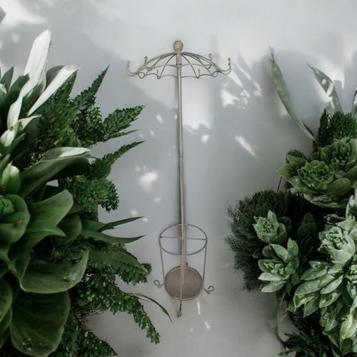 172CM CREAM METAL COAT STAND/ UMBRELLA HOL