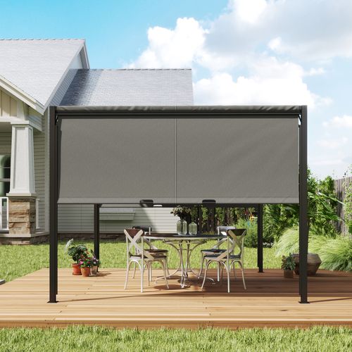 Outsunny 3 x 3(m) Pergola Metal Gazebo Outdoor Sun Shade Shelter Canopy