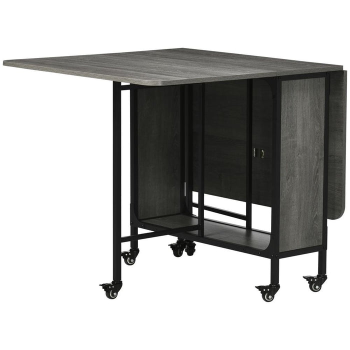 Space-Saving Mobile Drop Leaf Dining Table | Extendable Foldable Kitchen Table