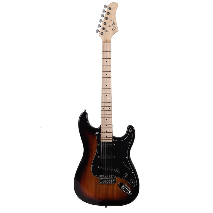 Glarry GST Stylish Electric Guitar Kit with Black Pickguard Sunset Color